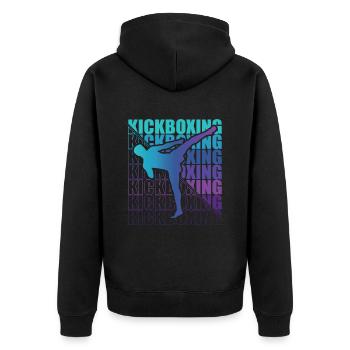 Kickboxer Martial Arts Kickboxing Kickboxen - Unisex Premium Bio Zip Hoodie - Schwarz - Hinten - Nico (187cm)