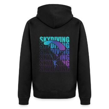 Skydive Freefly Fallschirmspringer Shirt Skydiving - Unisex Premium Bio Zip Hoodie - Schwarz - Hinten - Nico (187cm)