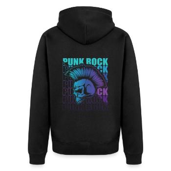 Punk Rock Pogo Anarchie Punks Punk Rocker Punk - Unisex Premium Bio Zip Hoodie - Schwarz - Hinten - Nico (187cm)