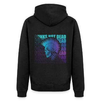 Punk Rock Pogo Anarchie Punks Punk Rocker Punk - Unisex Premium Bio Zip Hoodie - Schwarz - Hinten - Nico (187cm)