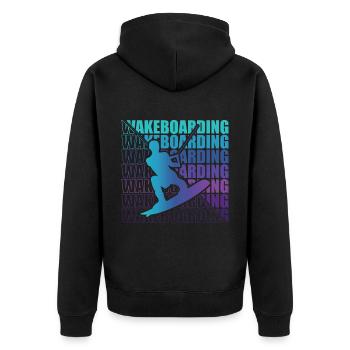 Wakeboard Wakeboarder Wakeboarding Freestyle DNA - Unisex Premium Organic Zip Hoodie - black - Back - Nico (187cm)
