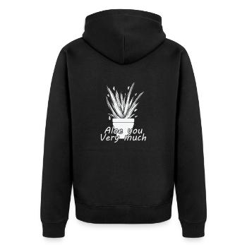 Aloe u Très bien Aloe Vera plante médicinale - Veste à capuche bio Premium Unisexe - noir - Dos - Nico (187cm)