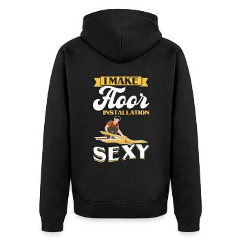 I Make Floor Installation Sexy -Flooring Installer - Unisex Premium Bio Zip Hoodie - Schwarz - Hinten - Nico (187cm)