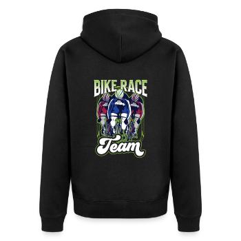 Cycling Race Team Race Cyclist Bicycle - Unisex Premium Organic Zip Hoodie - black - Back - Nico (187cm)