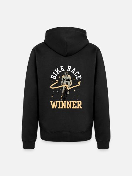 Winner of the cycling race Cycling race Cyclists - Unisex Premium Organic Zip Hoodie - black