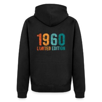 Edition Limitée Vintage 1960 Retro Vintage - Veste à capuche bio Premium Unisexe - noir - Dos - Nico (187cm)
