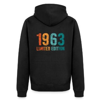 Edition Limitée Vintage 1963 Retro Vintage - Veste à capuche bio Premium Unisexe - noir - Dos - Nico (187cm)