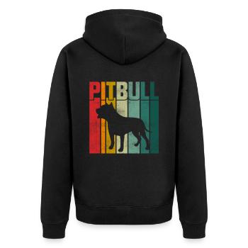 Pitbull Rétro - Veste à capuche bio Premium Unisexe - noir - Dos - Nico (187cm)