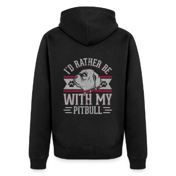Je préfère être avec mon Pitbull - Veste à capuche bio Premium Unisexe - noir - Dos - Nico (187cm)