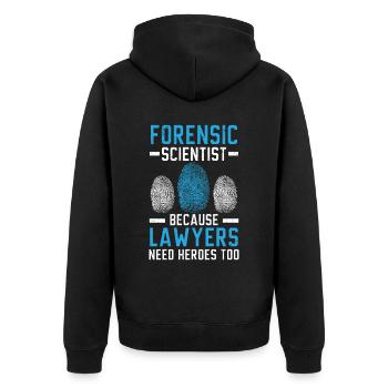 Forensische Wissenschaftlerin Weil auch Anwälte He - Unisex Premium Bio Zip Hoodie - Schwarz - Hinten - Nico (187cm)
