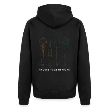 Koch Kochen Spruch Witz - Unisex Premium Bio Zip Hoodie - Schwarz - Hinten - Nico (187cm)