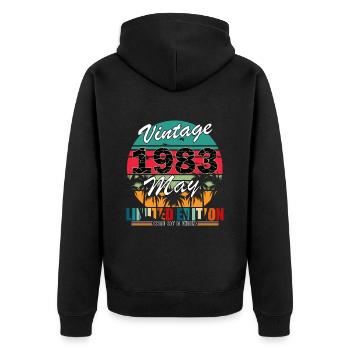 40. Geburtstag Legendär Mai 1983 Jahrgang 83 - Unisex Premium Bio Zip Hoodie - Schwarz - Hinten - Nico (187cm)