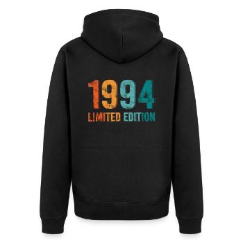 Edition Limitée Vintage 1994 Retro Design - Veste à capuche bio Premium Unisexe - noir - Dos - Nico (187cm)