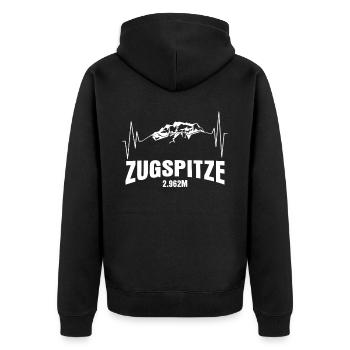 Zugspitze Bergsteigen Berge - Unisex Premium Bio Zip Hoodie - Schwarz - Hinten - Nico (187cm)