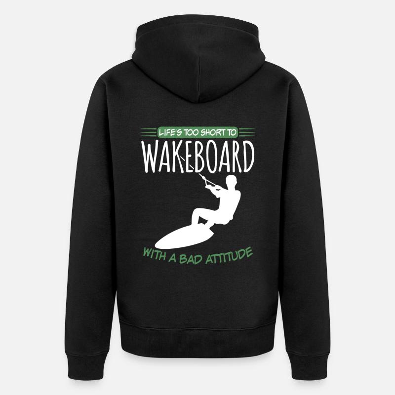 Wakeboarder Wakeboarding Wakeboard - Unisex Premium Bio Zip Hoodie - Schwarz