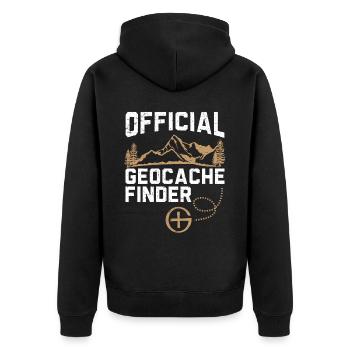 Official Geocache Finder Geocacher Geocaching - Unisex Premium Organic Zip Hoodie - black - Back - Nico (187cm)