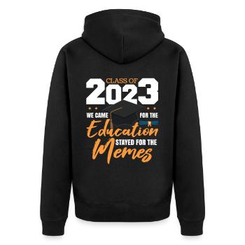 Class Of 2023 Graduation College Senior Degree - Unisex Premium Organic Zip Hoodie - black - Back - Nico (187cm)