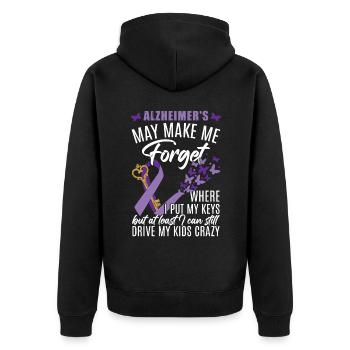 Alzheimer Démence Ruban violet - Veste à capuche bio Premium Unisexe - noir - Dos - Nico (187cm)