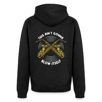 Saxophonist, Saxophone, Sound, Smooth Jazz - Unisex Premium Organic Zip Hoodie - black - Back - Nico (187cm)