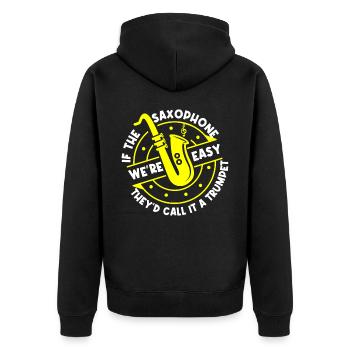 Saxophonist, Saxophone, Sound, Smooth Jazz - Unisex Premium Organic Zip Hoodie - black - Back - Nico (187cm)