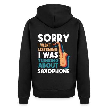 Saxophonist, Saxophone, Sound, Smooth Jazz - Unisex Premium Organic Zip Hoodie - black - Back - Nico (187cm)