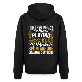 Saxophonist, Saxophone, Sound, Smooth Jazz - Unisex Premium Organic Zip Hoodie - black - Back - Nico (187cm)