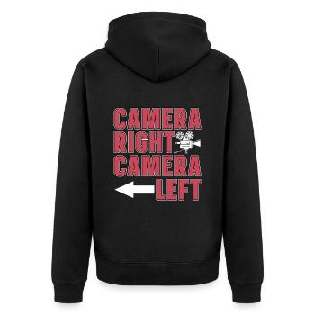 Caméra de tournage Caméra droite Réalisateur de film gauche - Veste à capuche bio Premium Unisexe - noir - Dos - Nico (187cm)