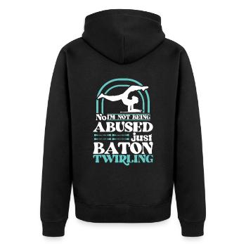 Baton Twirling - Baton Twirler - Unisex Premium Organic Zip Hoodie - black - Back - Nico (187cm)