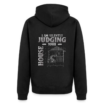 Je juge silencieusement votre architecte de maison - Veste à capuche bio Premium Unisexe - noir - Dos - Nico (187cm)