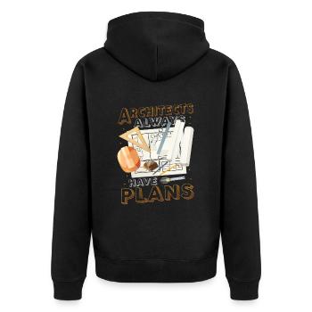 Architects always have plans, architecture - Unisex Premium Organic Zip Hoodie - black - Back - Nico (187cm)