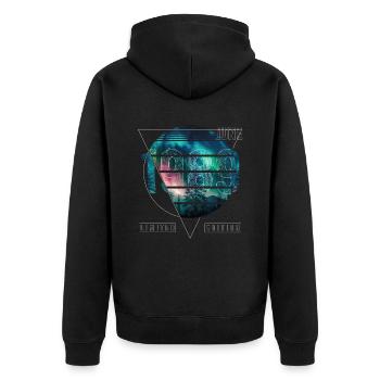Limited Edition 1989 Juni Geburtstag Polarlicht - Unisex Premium Bio Zip Hoodie - Schwarz - Hinten - Nico (187cm)