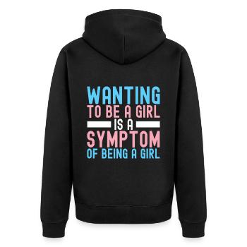 Transgender Trans LGBTQ - Unisex Premium Organic Zip Hoodie - black - Back - Nico (187cm)