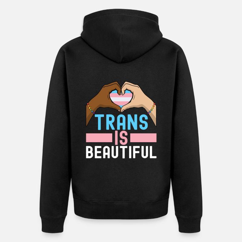 Transgenre Trans LGBTQ - Veste à capuche bio Premium Unisexe - noir