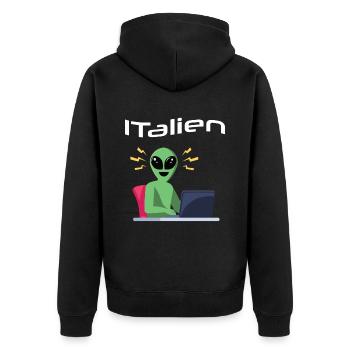 ITalien Alien Informatiker Hacker Coder - Veste à capuche bio Premium Unisexe - noir - Dos - Nico (187cm)