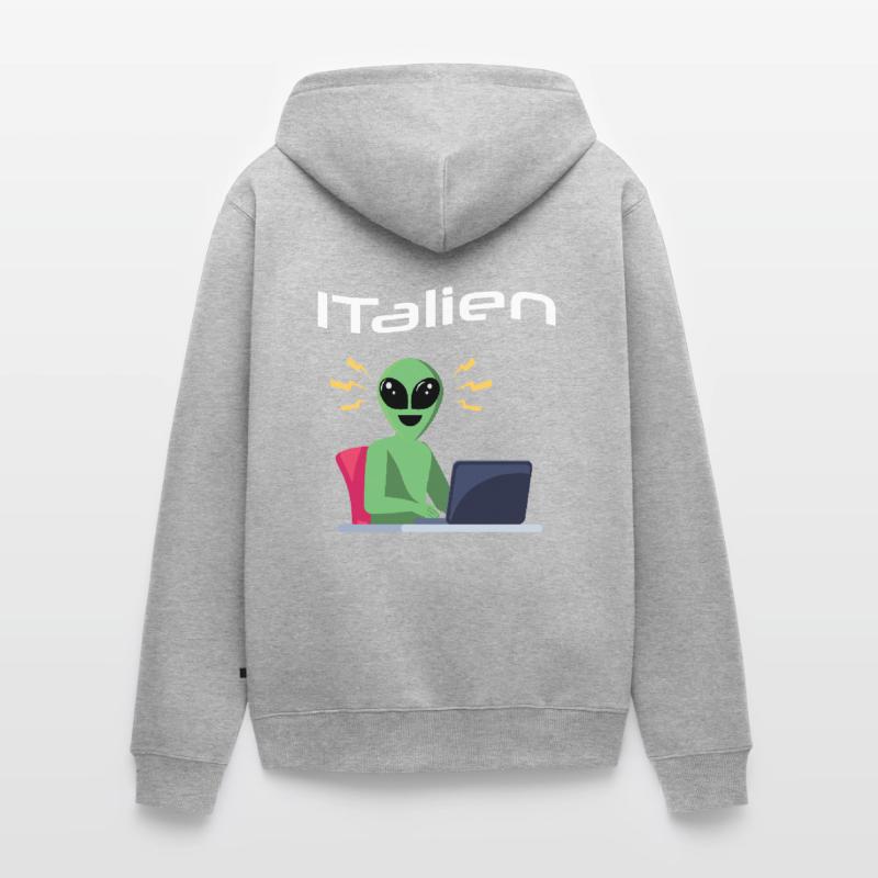 ITalien Alien Informatiker Hacker Coder Unisex Premium Bio Zip Hoodie