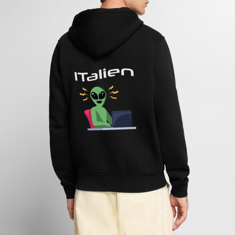 ITalien Alien Informatiker Hacker Coder Unisex Premium Bio Zip Hoodie