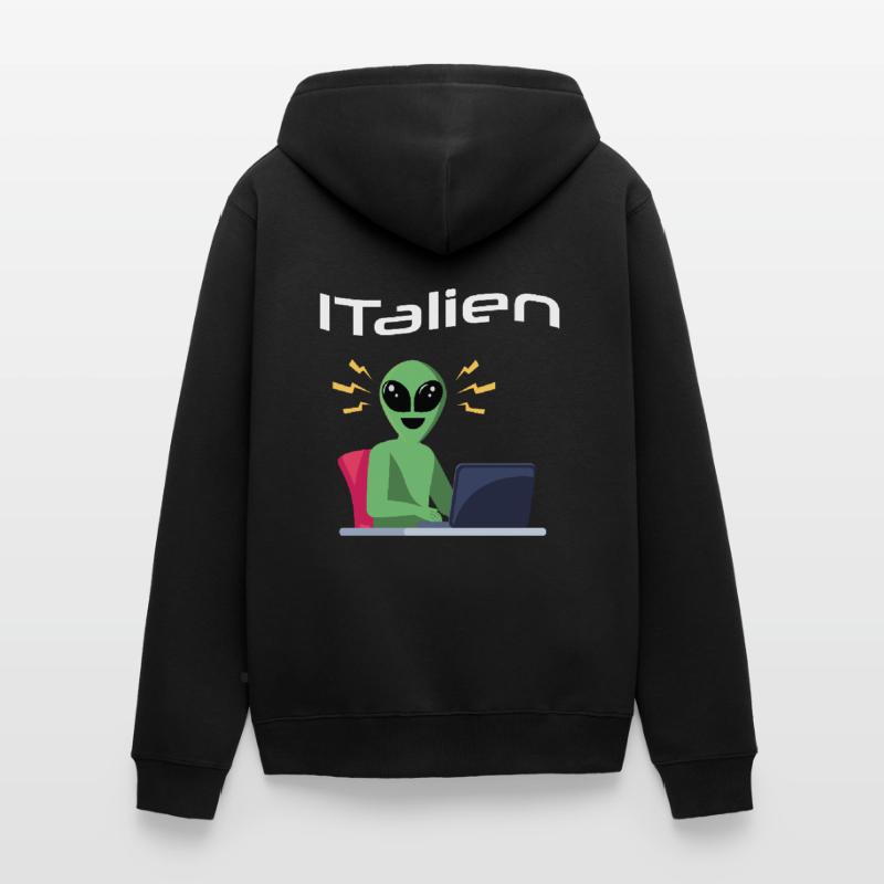 ITalien Alien Informatiker Hacker Coder Unisex Premium Bio Zip Hoodie