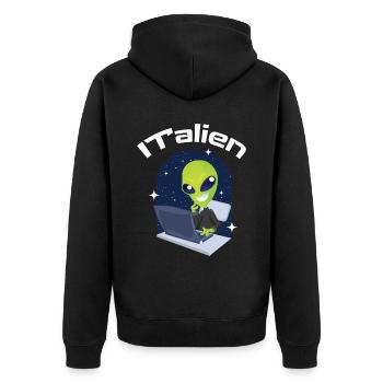ITalien Alien Informatiker Hacker Coder - Veste à capuche bio Premium Unisexe - noir - Dos - Nico (187cm)