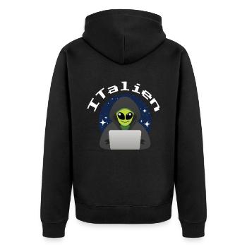 ITalien Alien Informatiker Hacker Coder - Veste à capuche bio Premium Unisexe - noir - Dos - Nico (187cm)