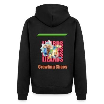 Lézards Reptiles Aquarelle Cadeau - Veste à capuche bio Premium Unisexe - noir - Dos - Nico (187cm)