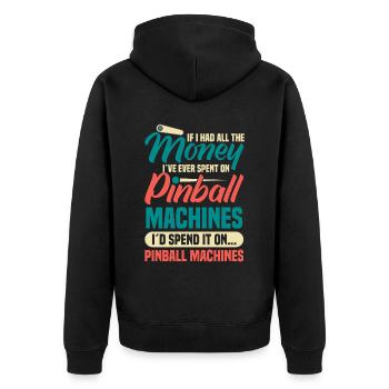 Flipper Retro Pinball Flipperautomat Bumper - Veste à capuche bio Premium Unisexe - noir - Dos - Nico (187cm)