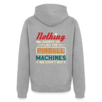 Flipper Retro Pinball Flipperautomat Bumper - Unisex Premium Bio Zip Hoodie - Grau meliert - Hinten - Nico (187cm)