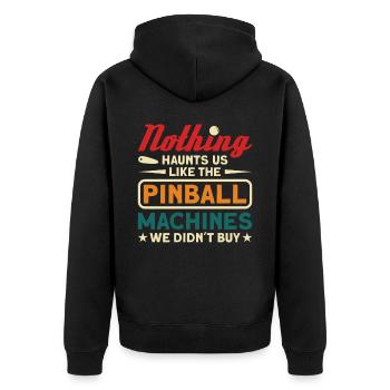 Flipper Retro Pinball Flipperautomat Bumper - Unisex Premium Organic Zip Hoodie - black - Back - Nico (187cm)