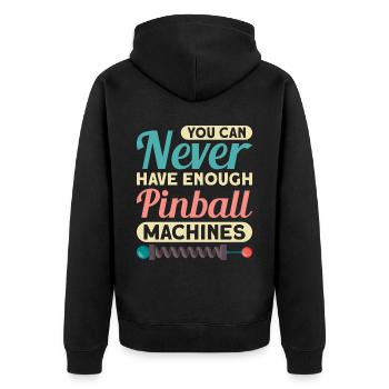 Flipper Retro Pinball Flipperautomat Bumper - Unisex Premium Organic Zip Hoodie - black - Back - Nico (187cm)