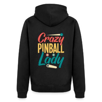 Flipper Retro Pinball Flipperautomat Bumper - Unisex Premium Bio Zip Hoodie - Schwarz - Hinten - Nico (187cm)