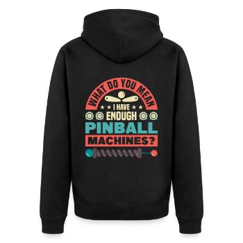Flipper Retro Pinball Flipperautomat Bumper - Unisex Premium Bio Zip Hoodie - Schwarz - Hinten - Nico (187cm)