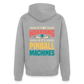 Flipper Retro Pinball Flipperautomat Bumper - Unisex Premium Bio Zip Hoodie - Grau meliert - Hinten - Nico (187cm)