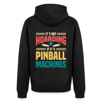 Flipper Retro Pinball Flipperautomat Bumper - Unisex Premium Organic Zip Hoodie - black - Back - Nico (187cm)