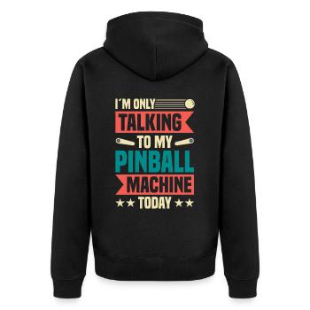 Flipper Retro Pinball Flipperautomat Bumper - Unisex Premium Bio Zip Hoodie - Schwarz - Hinten - Nico (187cm)