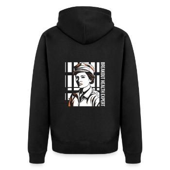 Breakout Health Expert Corrections Nurse - Unisex Premium Organic Zip Hoodie - black - Back - Nico (187cm)